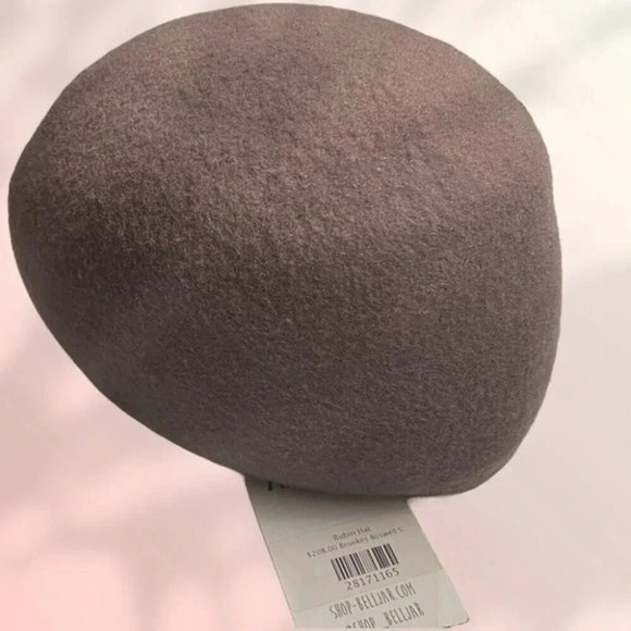 BROOKES BOSWELL RUBIN HAT Wool Beret Structured Hat Mocha Mousse Brown - Picture 4 of 10